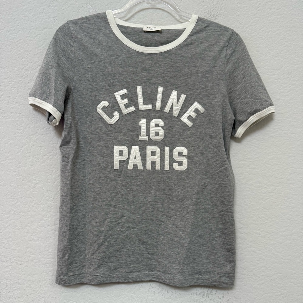 Celine Paris Gray Tee Shirt Size Small